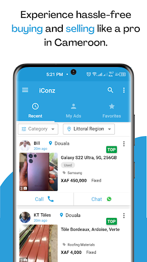 Android application iConz: Buy, Sell, Earn screenshort