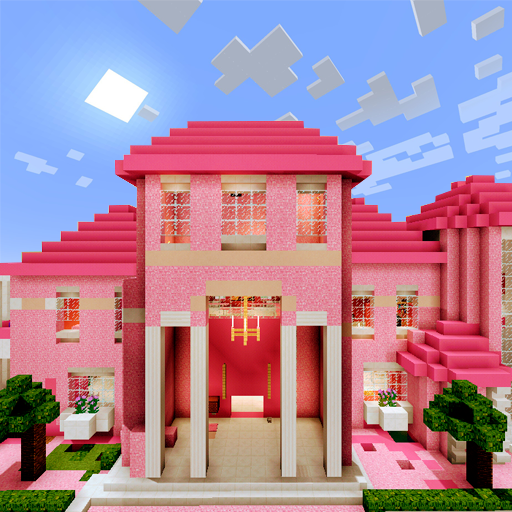 Pink princess house Map MCPE logo