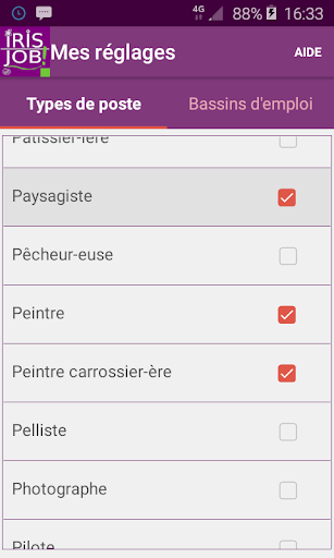 Android application IRIS JOB screenshort
