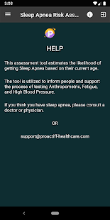 Sleep Apnea Risk Assessment Screenshot