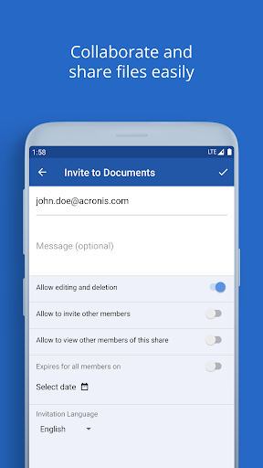 Android application Acronis Cyber Files screenshort