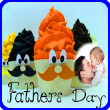 Father's day cake photo frame icon