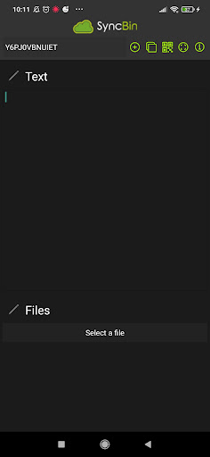 Android application SyncBin screenshort