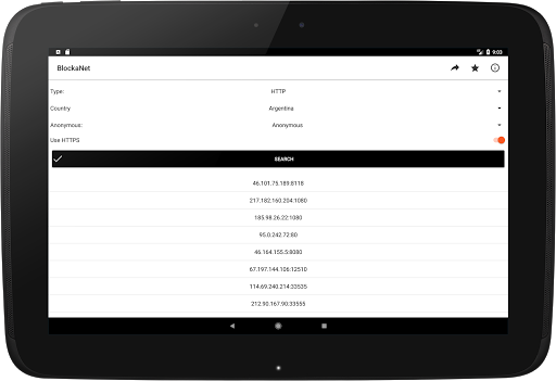 BlockaNet — Proxy server list - Tools - apps