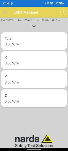Android application Narda LR01 Manager screenshort