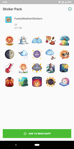Android application Weather Stickers for WhatsApp screenshort