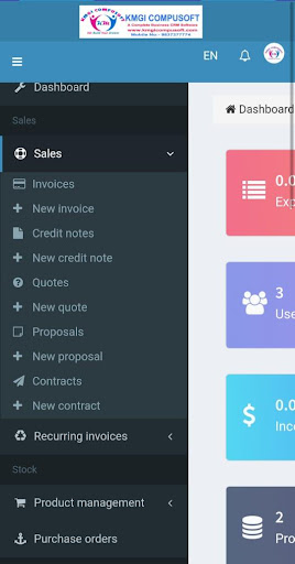 Android application KMGI Office CRM Software screenshort