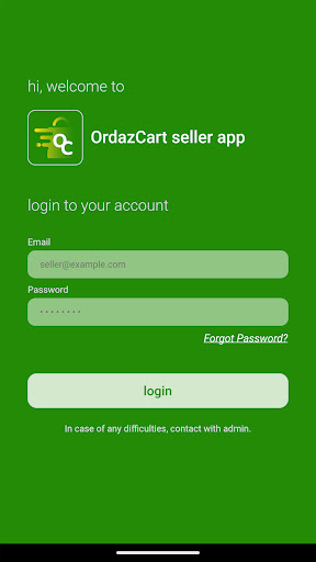 Android application Ordaz Cart - Seller screenshort
