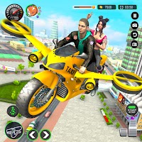 Real Flying Bike Taxi Simulator: Bike Driving Game