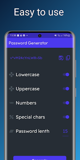 Android application PasswordPal-Password Generator screenshort
