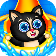 Kitty Pool Slide Fun