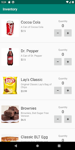 Android application Inventory screenshort