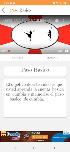 Android application Aprende A Bailar Cumbia screenshort
