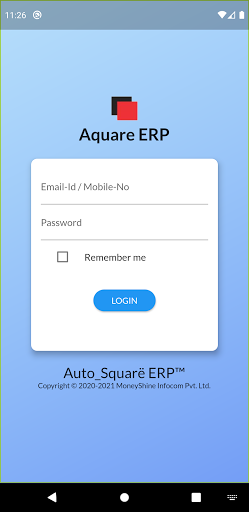 Android application Aquare ERP screenshort