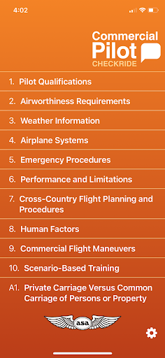 Android application Commercial Pilot Checkride screenshort