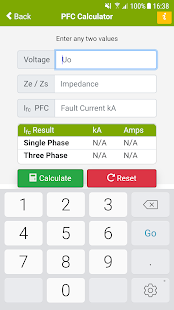 Fault Current Calculator PFC Screenshot
