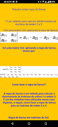 Regra de Sarrus e as matrizes Screen 3