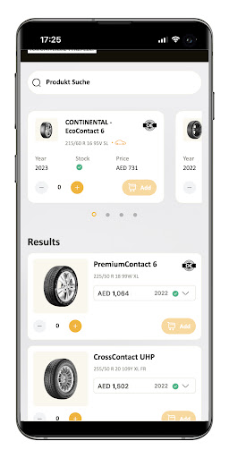 Android application EUT Tires screenshort