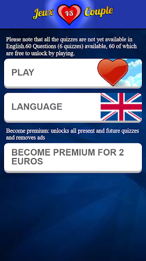 Android application Love Quiz : Couple Game screenshort