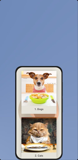Android application Pets recipes screenshort