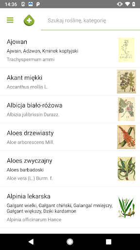 Android application Rośliny lecznicze - atlas screenshort