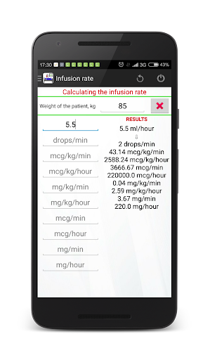 Infusion rate calculator PRO