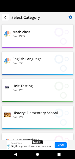 Grade 4 School Test, Practice Screen 2