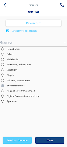 GRAMAG Produktanfrage Screen 3