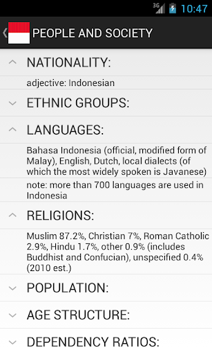 Android application Indonesia Facts screenshort