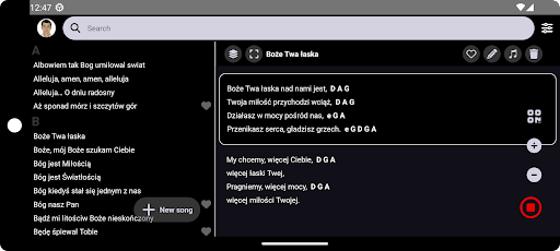 Android application Songa - professional songbook screenshort