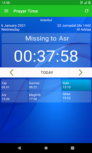 Android application Prayer Time & Qibla Direction screenshort