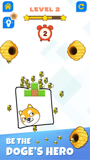 Android application Doge Puzzle: Draw Line To Save screenshort