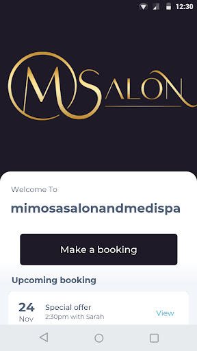 Android application mimosasalonandmedispa screenshort