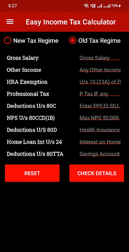 Easy Income Tax Calculator Screen 3