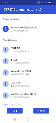 Android application IOT747 Communicator screenshort