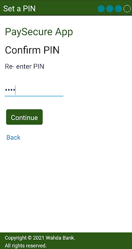 Wahda Soft Token Mobile App Screen 2