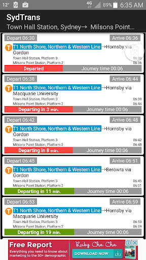 Sydney Trains/Transport Screen 3