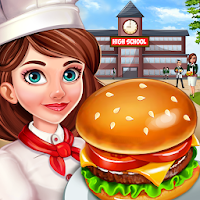 High School Café Girl: Burger Serving Cooking Game