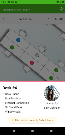 Clearooms Desk Booking Screen 2