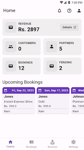 Android application Washly Admin screenshort