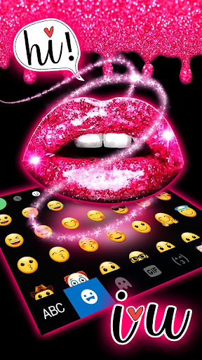 Glitter Drop Sexy Lips Keyboar Screen 3