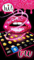 screenshot of Glitter Drop Sexy Lips Keyboard Theme