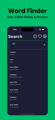 Portuguese Dictionary English Screen 3