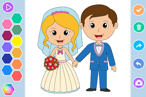 Android application Bride & Groom Wedding Coloring screenshort