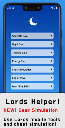 Android application Lords Helper - Gear Simulator, screenshort