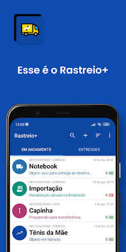 Android application Rastreio+ Correios e Loggi screenshort