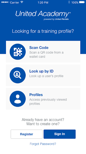 Android application United Academy 2.0 screenshort
