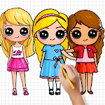 Cover Image of Download How to Draw Cute Girls Lessons  APK