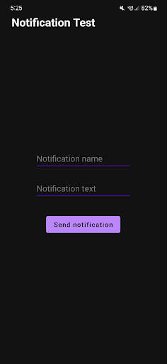 Android application Notification Test screenshort