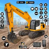 City Heavy Excavator Crane 3D icon